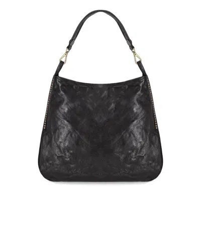 Campomaggi Luana Black Shoulder Bag In Pink