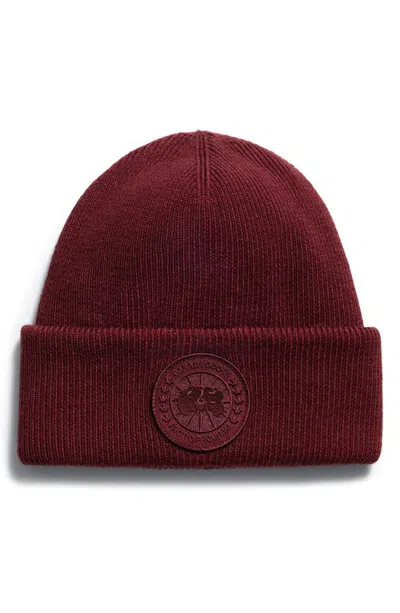 Canada Goose Arctic Merino Wool Toque Beanie In Burnt Vermillion