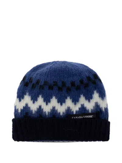 Canada Goose Logo-patch Intarsia-knit Beanie Hat In Multi