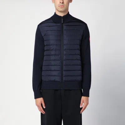 Canada Goose Navy Hybridge Knit Puffer Waistcoat In Blue