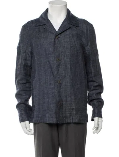 Pre-owned Canali Linen Jacket In Blue