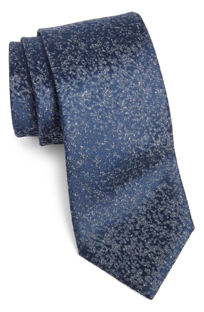 Canali Mélange Silk Tie In Blue