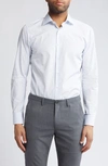 Canali Microdot Fancy Dress Shirt In White/ Blue