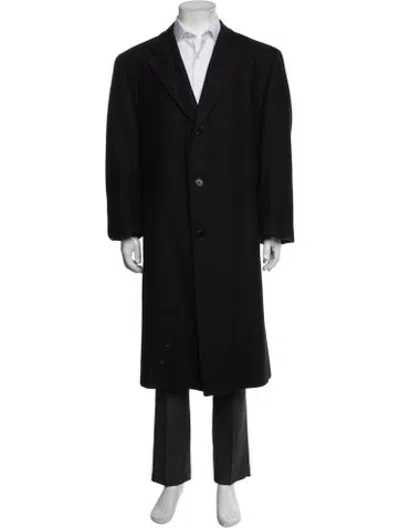 Pre-owned Canali Wool Overcoat In Black