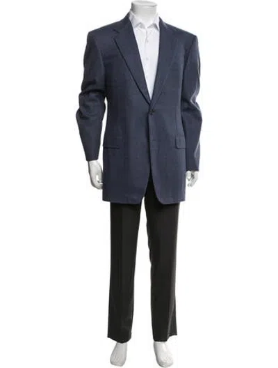 Pre-owned Canali Wool Tweed Pattern Two-piece Blazer In Blue