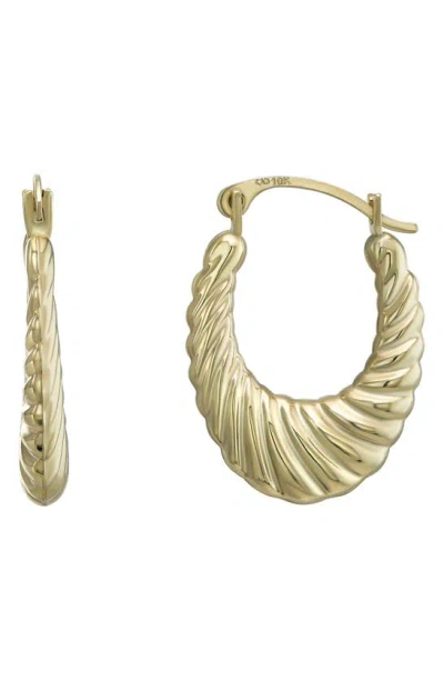 Candela Jewelry 10k Gold Twist Oval Hoop Earrings