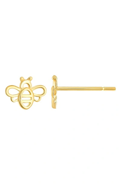 Candela Jewelry 14k Gold Bee Stud Earrings