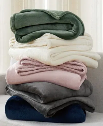 Cannon Solid Plush Blanket In Ivory