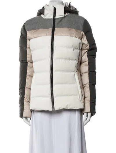 Pre-owned Capranea Colorblock Pattern Down Jacket In Neutrals