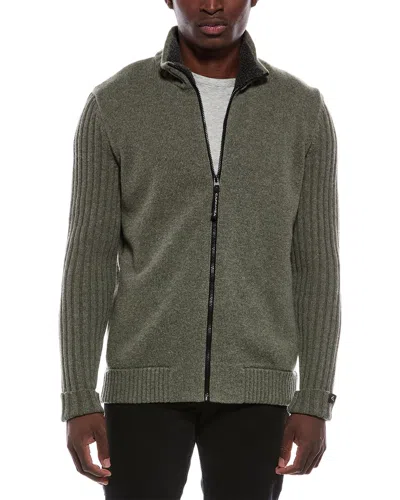Capranea Jatz Full Zip Wool Mock Neck Sweater In Green