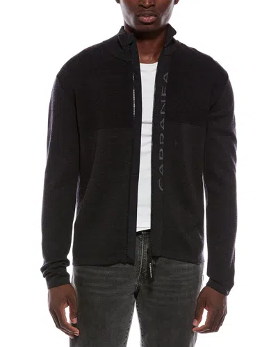 Capranea Titlis Full Zip Wool Mock Neck Sweater In Black