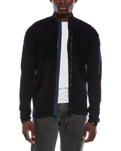 Capranea Titlis Full Zip Wool Mock Neck Sweater In Navy