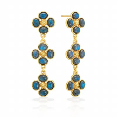 Capucine De Wulf Women's Berry Clover Linear Earrings In Blue Labradorite In Multi