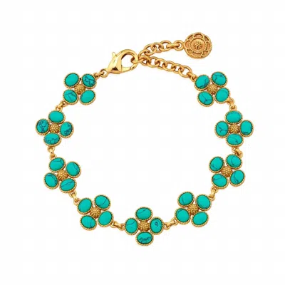 Capucine De Wulf Women's Berry Clover Link Bracelet In Turquoise In Blue