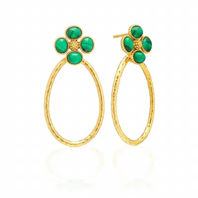 Capucine De Wulf Women's Berry Clover Teardrop Earrings In Malachite In Multi