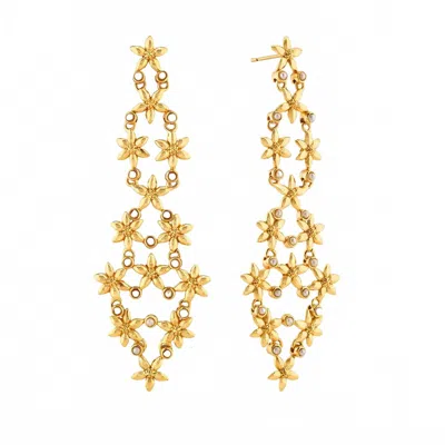 Capucine De Wulf Women's Jasmine Cascade Earrings In Pearl And Gold In Multi