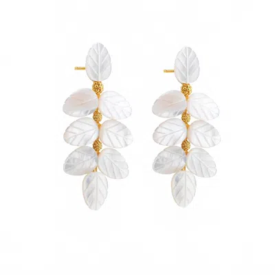 Capucine De Wulf Women's Mermaid Garden Vine Drop Earrings In Mother Of Pearl In Multi
