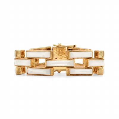 Capucine De Wulf Women's Pathway Link Bracelet In Mother Of Pearl In Gold