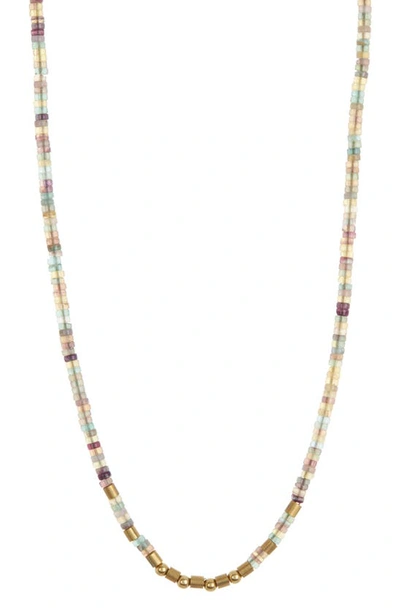 Caputo & Co Beaded Chain Necklace In Multi