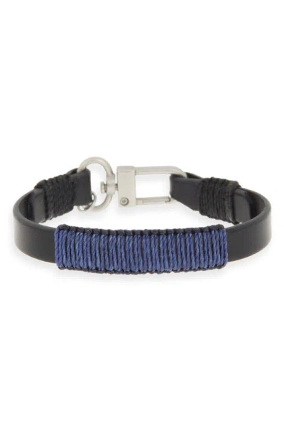 Caputo & Co Leather Bracelet In Blue