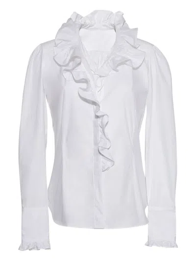 Cara Cara Anne Ruffle-detail Shirt In White