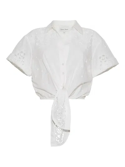 Cara Cara Asbury Cropped Blouse In White