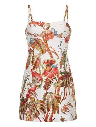 Cara Cara Claudine Floral Mini Dress In White