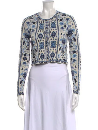 Pre-owned Cara Cara Floral Print Crew Neck Sweater In Multicolor