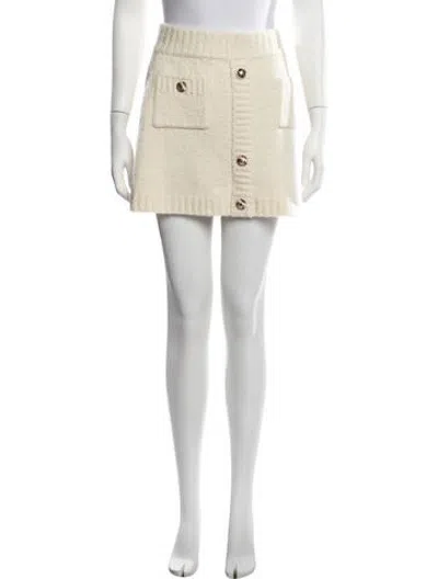 Pre-owned Cara Cara Wool Mini Skirt In Neutrals