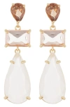 Cara Crystal Drop Earrings In White