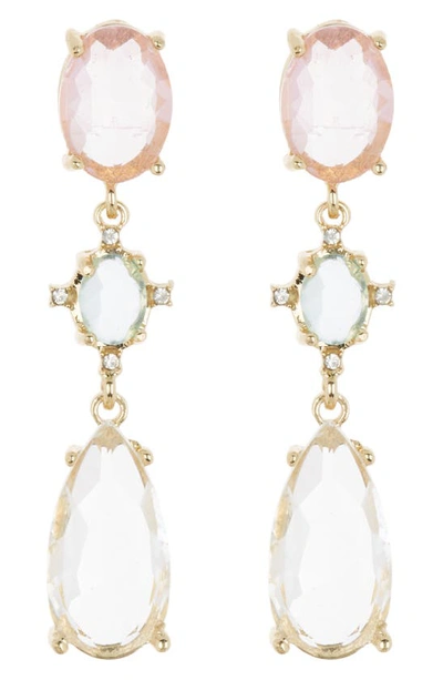 Cara Crystal Linear Drop Earrings In Gold/ White