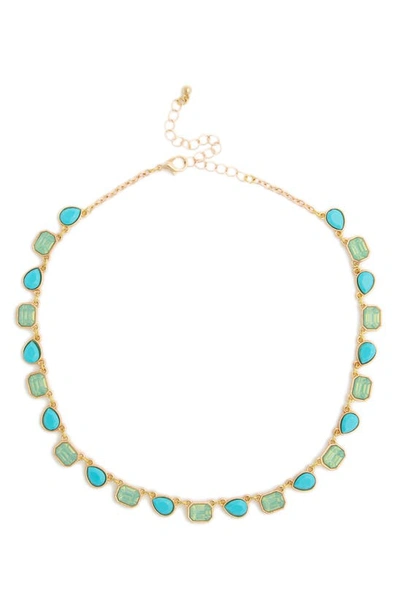 Cara Imitation Stone Collar Necklace In Blue