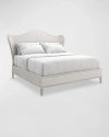 Caracole Bedtime Beauty King Bed In White, Silver Lea