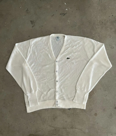 Pre-owned Cardigan X Lacoste White Acrylic Cardigan