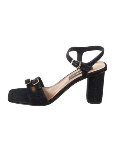 Pre-owned Carel Paris Denim Sandals In Blue