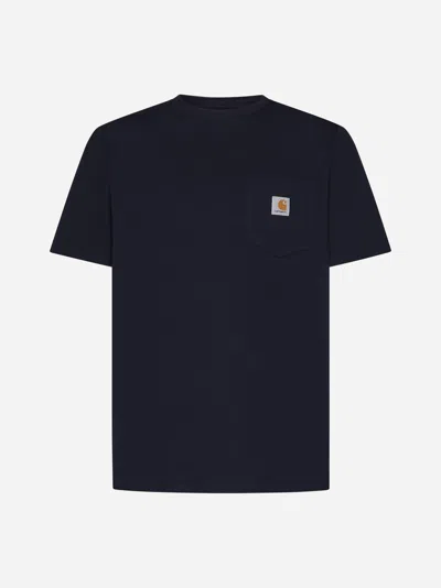 Carhartt Chest-pocket Cotton T-shirt In Dark Navy