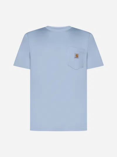 Carhartt Chest Pocket Cotton T-shirt In Misty Sky
