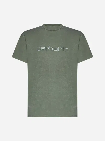 Carhartt Duster Logo Cotton T-shirt In Green