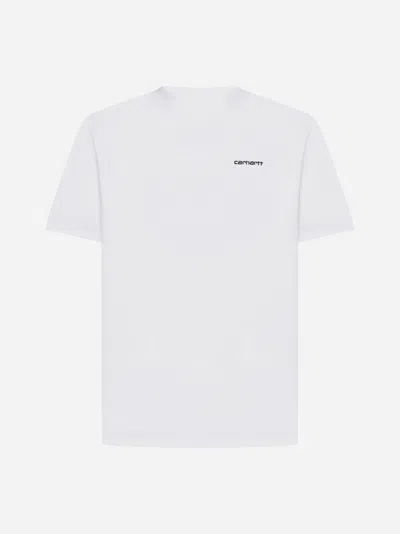 Carhartt Logo Cotton T-shirt In White,black