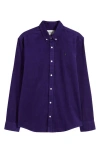 Carhartt Madison Cotton Corduroy Button-down Shirt In Tyrian / Black