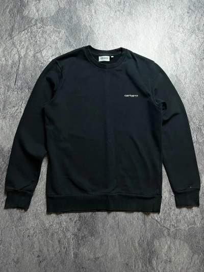 Pre-owned Carhartt Wip X Vintage Y2k Carhartt Heavyweight Basic Sweatshirt Skate Japan Style In Black