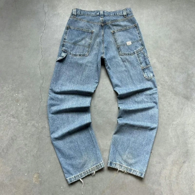 Pre-owned Carhartt X Levis Crazy Vintage Y2k Levi Baggy Skater Carpenter Jeans Faded In Blue