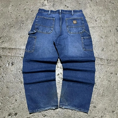 Pre-owned Carhartt X Vintage Crazy Vintage Y2k Carhartt Carpenter Jeans Workwear Skater In Blue