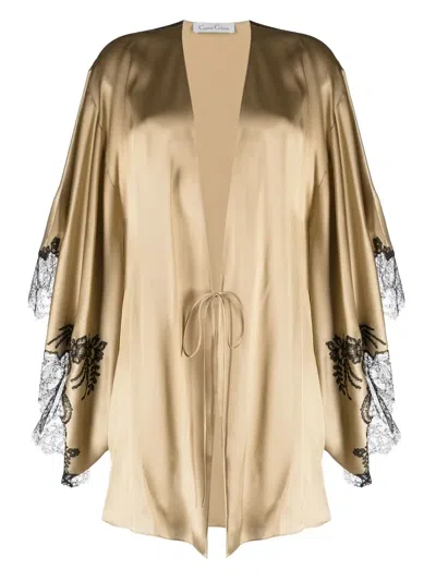 Carine Gilson Calais-caudry Short Kimono In Gold
