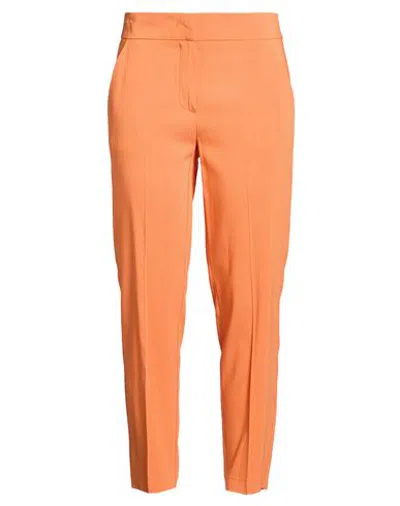 Carla G. Woman Pants Orange Size 6 Acetate, Viscose, Elastane