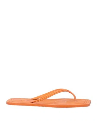 Carlotha Ray Woman Thong Sandal Orange Size 7-8 Natural Rubber