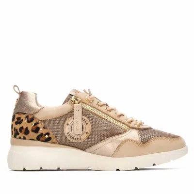 Carmela Women's Leather Wedge Lace-up Sneaker In Beige In Neutral