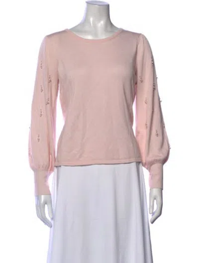 Pre-owned Carmen Marc Valvo Crew Neck Sweater In Pink