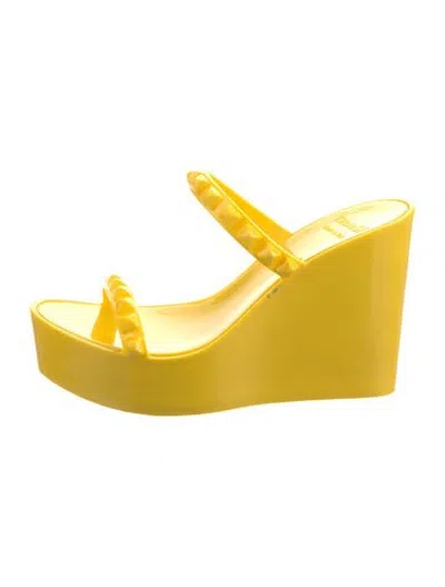 Pre-owned Carmen Sol Rubber Studded Accents Sandals In Yellow