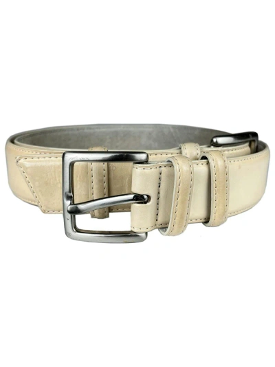 Pre-owned Carol Christian Poell Double Buckle Leather Belt Safe In Cream